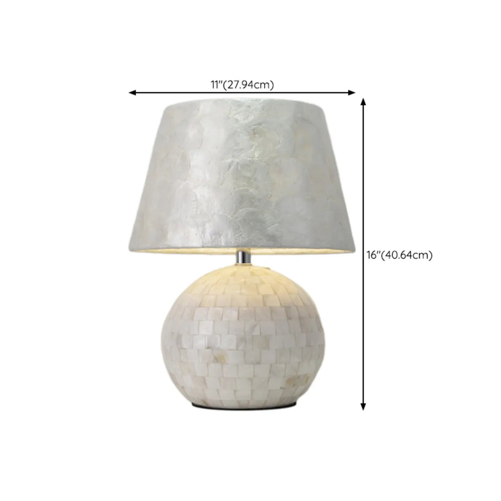 Modern Shell Table Lamp with Geometric Shade