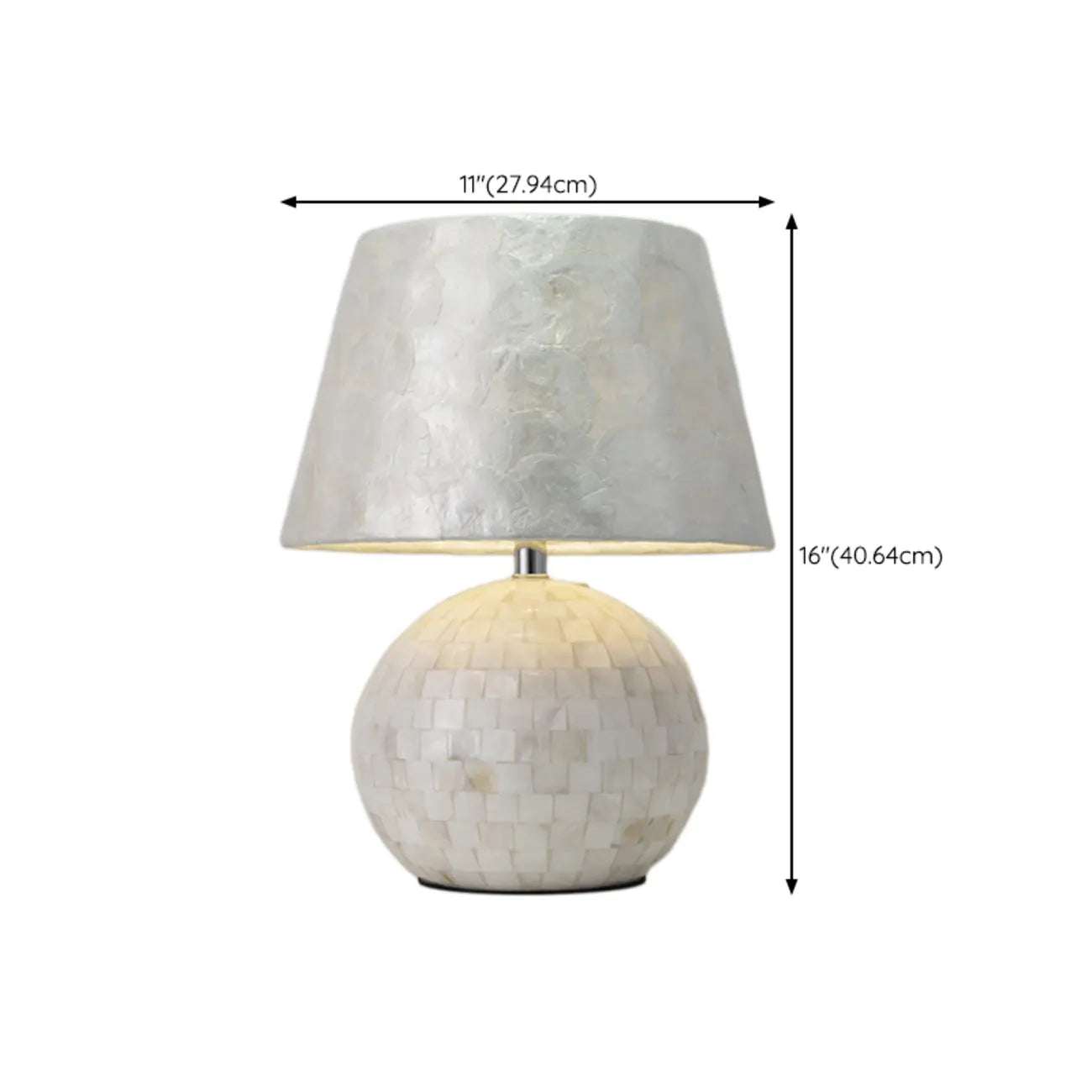 Modern Shell Table Lamp with Geometric Shade