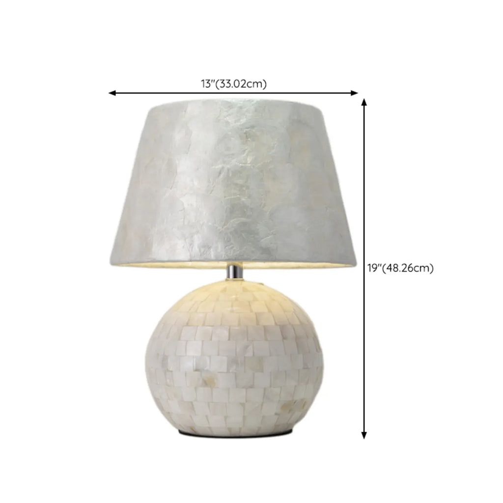 Modern Shell Table Lamp with Geometric Shade