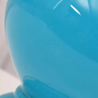 Blue Glass Table Lamp with Leaf Fabric Shade