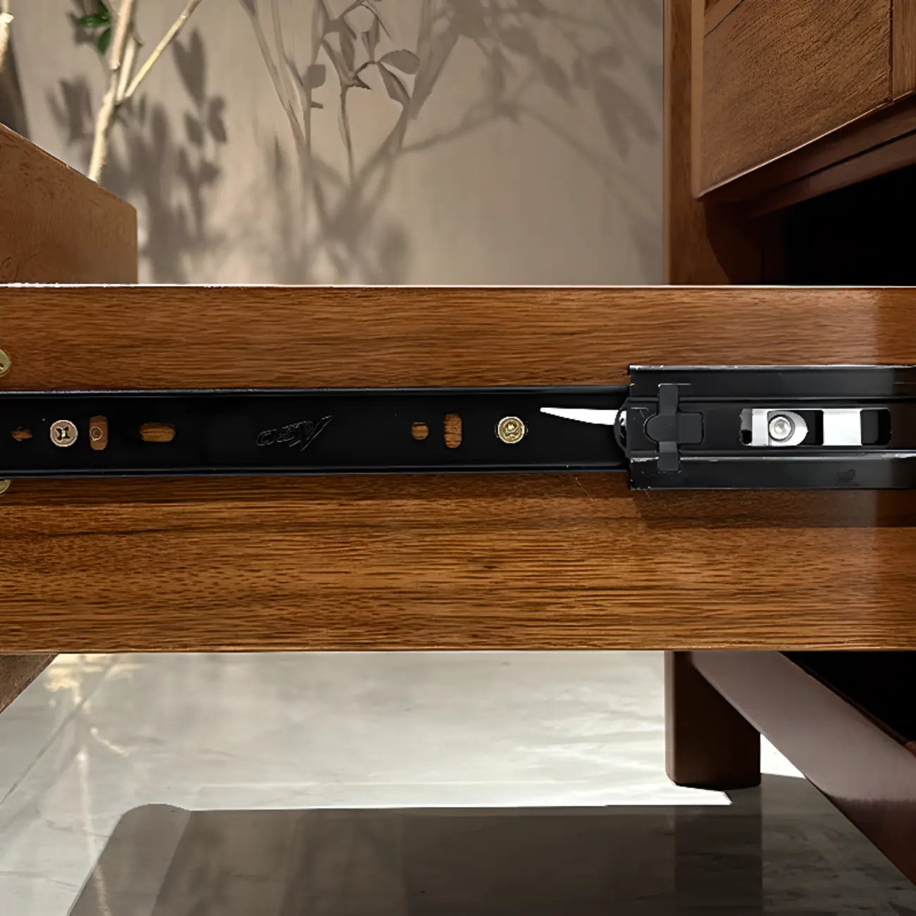 Modern Wood Wine Rack with Glass Holder Walnut