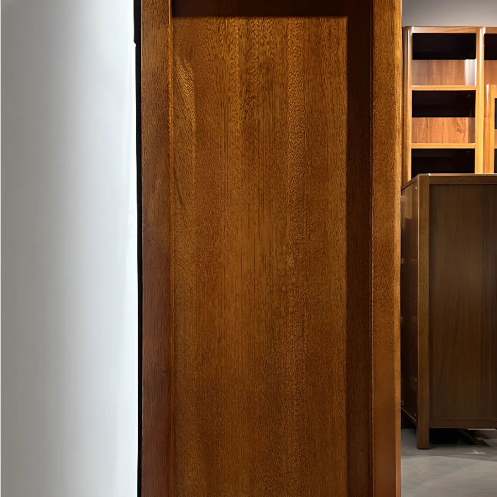 Modern Wood Wine Rack with Glass Holder Walnut