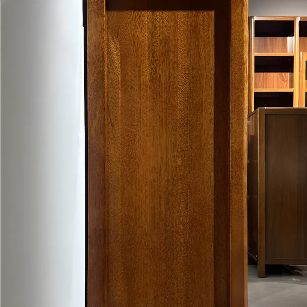 Modern Wood Wine Rack with Glass Holder Walnut