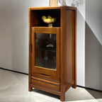 Modern Wood Wine Rack with Glass Holder Walnut