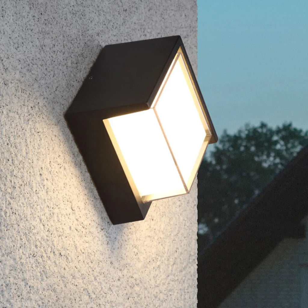 Modern Black Square Metal LED Outdoor Wall Light