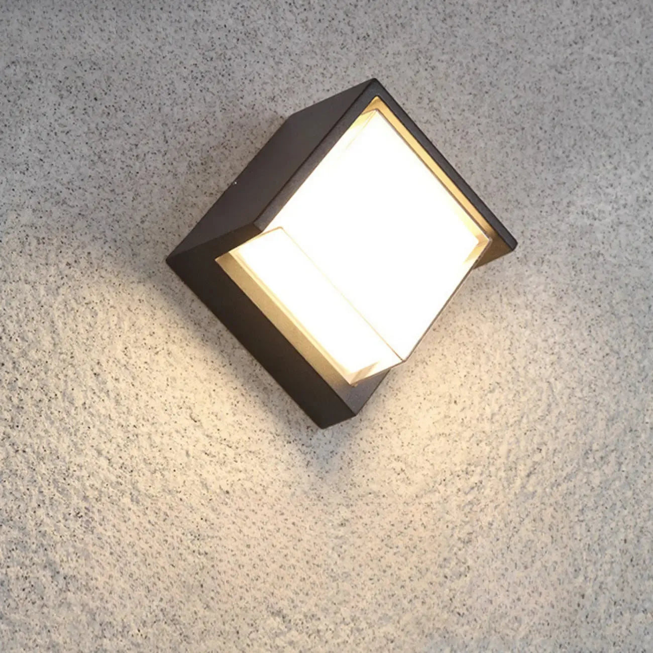 Modern Black Square Metal LED Outdoor Wall Light