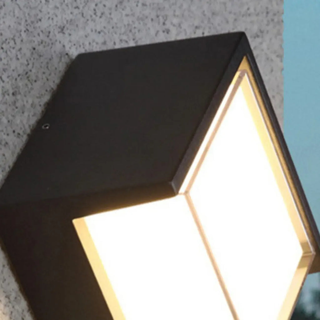 Modern Black Square Metal LED Outdoor Wall Light