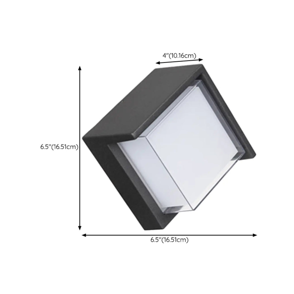 Modern Black Square Metal LED Outdoor Wall Light