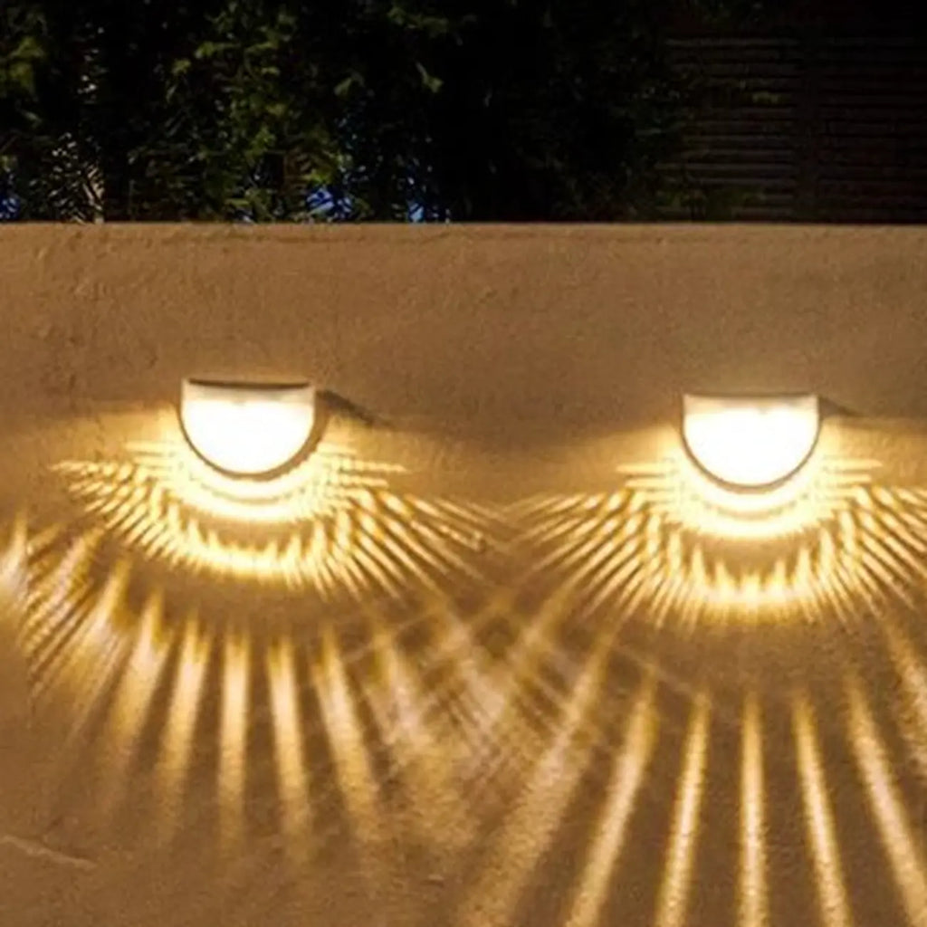 Outdoor Solar Translucent  Quarter Sphere Plastic Wall Sconce