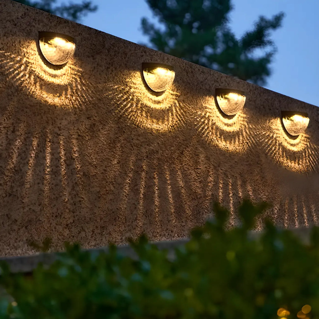 Outdoor Solar Translucent  Quarter Sphere Plastic Wall Sconce