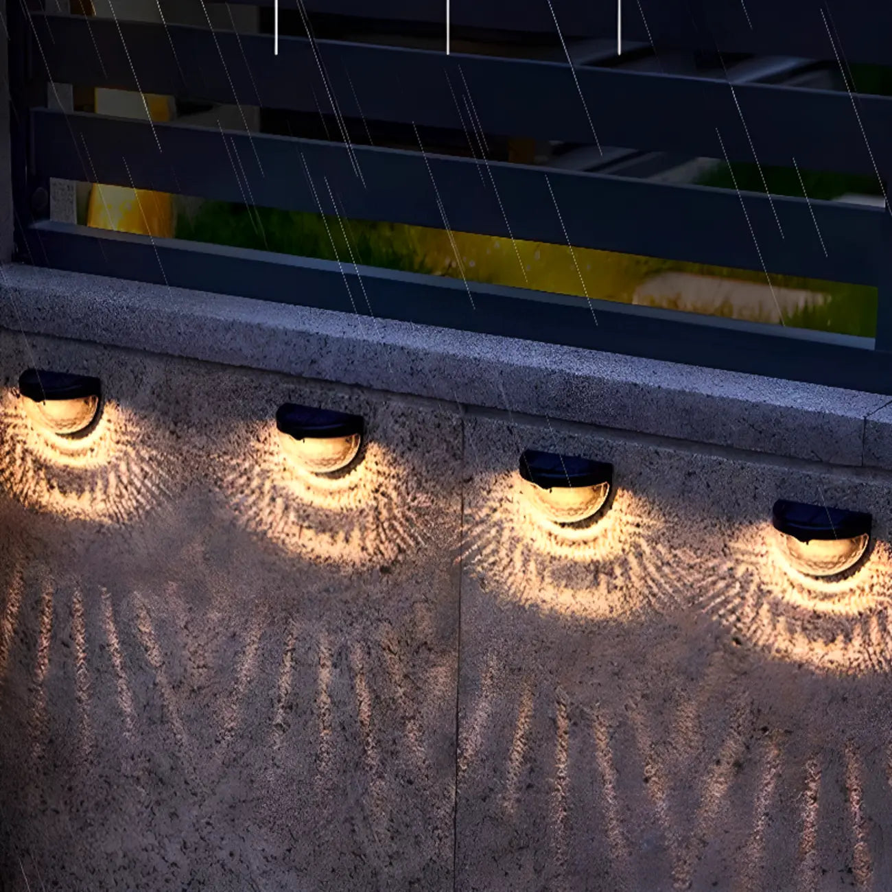 Outdoor Solar Translucent  Quarter Sphere Plastic Wall Sconce