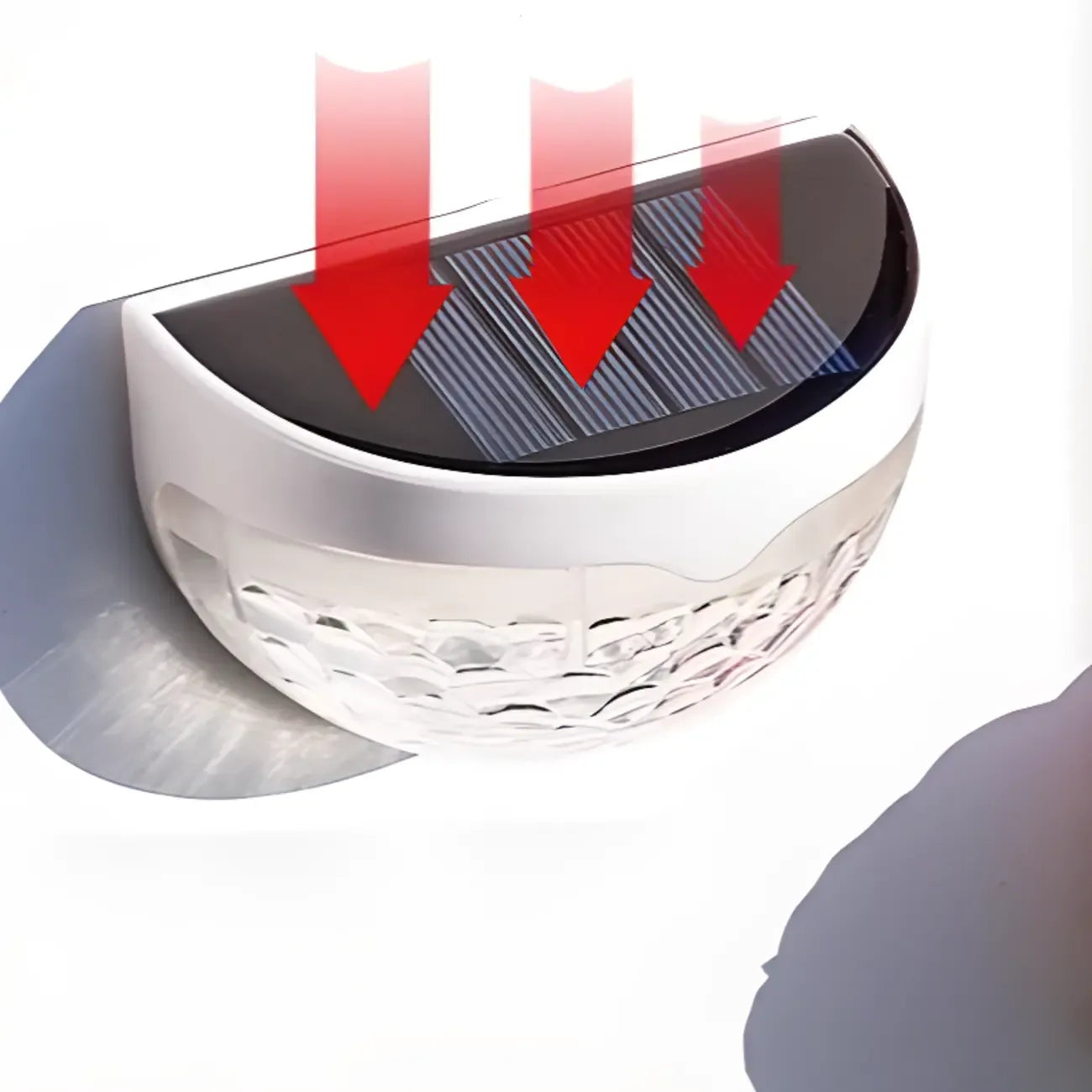 Outdoor Solar Translucent  Quarter Sphere Plastic Wall Sconce