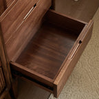 Tall Wooden Display Cabinet with Glass Door for Living Room
