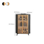 Modern Gray Wood Gold Glass Door Display Corner Cabinet