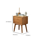 Scandinavian Narrow Cherry Wood Nightstand with Drawers