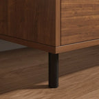 Minimalist Brown Wooden Tray Nightstand with 2 Drawers
