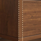 Minimalist Brown Wooden Tray Nightstand with 2 Drawers