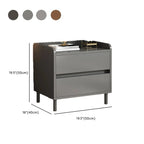 Minimalist Brown Wooden Tray Nightstand with 2 Drawers
