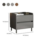 Minimalist Brown Wooden Tray Nightstand with 2 Drawers