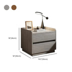 Minimalist Brown Wooden Tray Nightstand with 2 Drawers