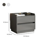 Minimalist Brown Wooden Tray Nightstand with 2 Drawers