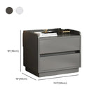 Minimalist Brown Wooden Tray Nightstand with 2 Drawers