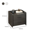 Minimalist Brown Wooden Tray Nightstand with 2 Drawers