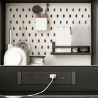 Black Rattan Kitchen Storage Sideboard with Drawers