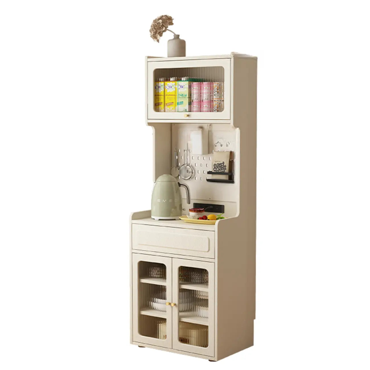 Black Rattan Kitchen Storage Sideboard with Drawers