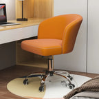 Elegant Orange Leather Swivel Office Chair