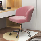Elegant Orange Leather Swivel Office Chair