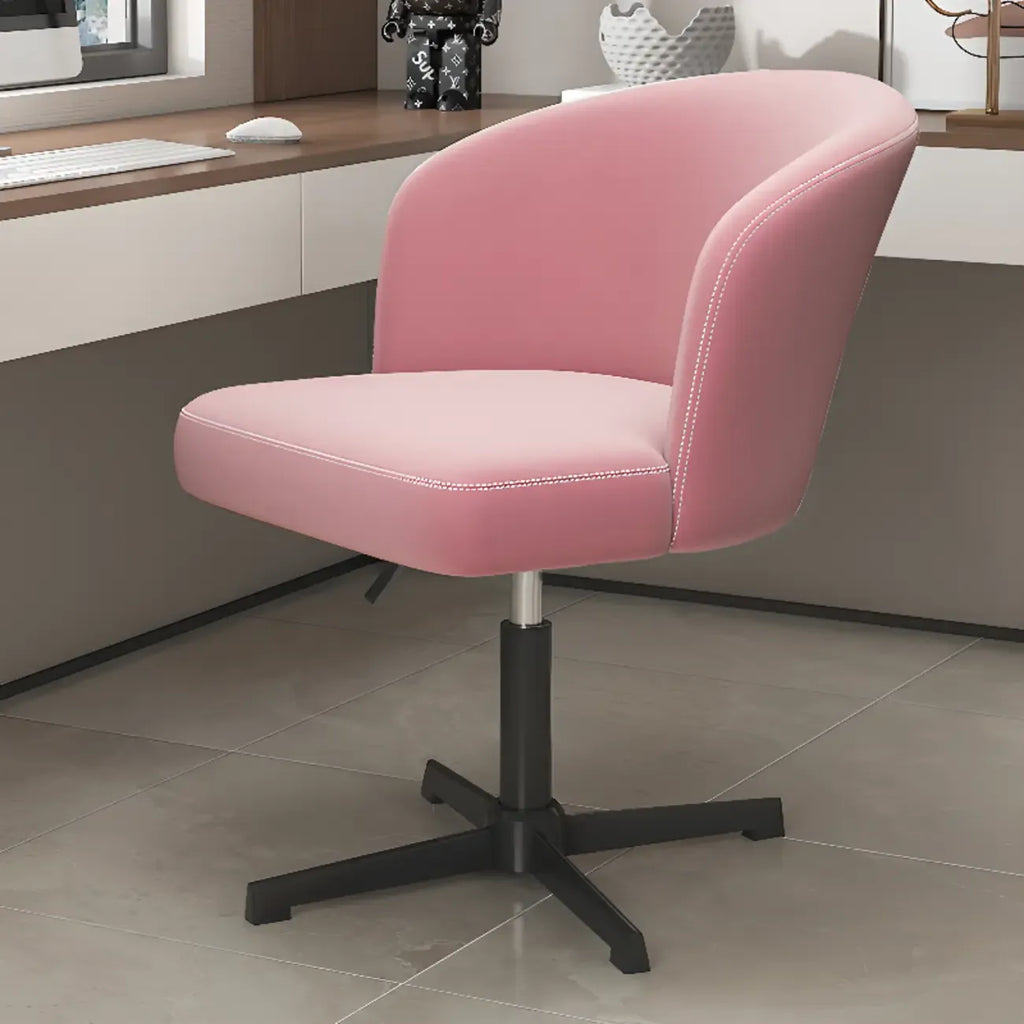 Elegant Orange Leather Swivel Office Chair