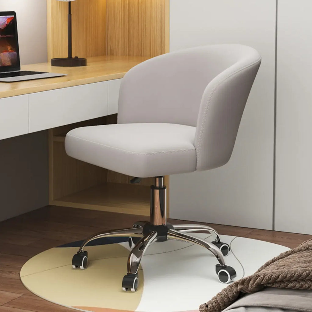 Elegant Orange Leather Swivel Office Chair