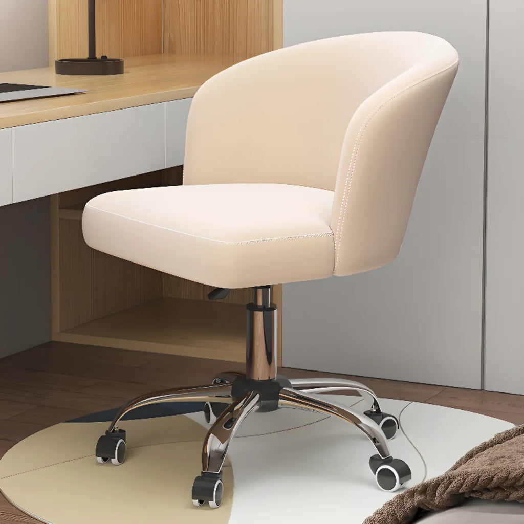 Elegant Orange Leather Swivel Office Chair