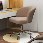 Elegant Orange Leather Swivel Office Chair