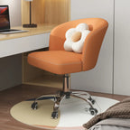 Elegant Orange Leather Swivel Office Chair