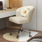 Elegant Orange Leather Swivel Office Chair