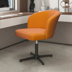 Elegant Orange Leather Swivel Office Chair