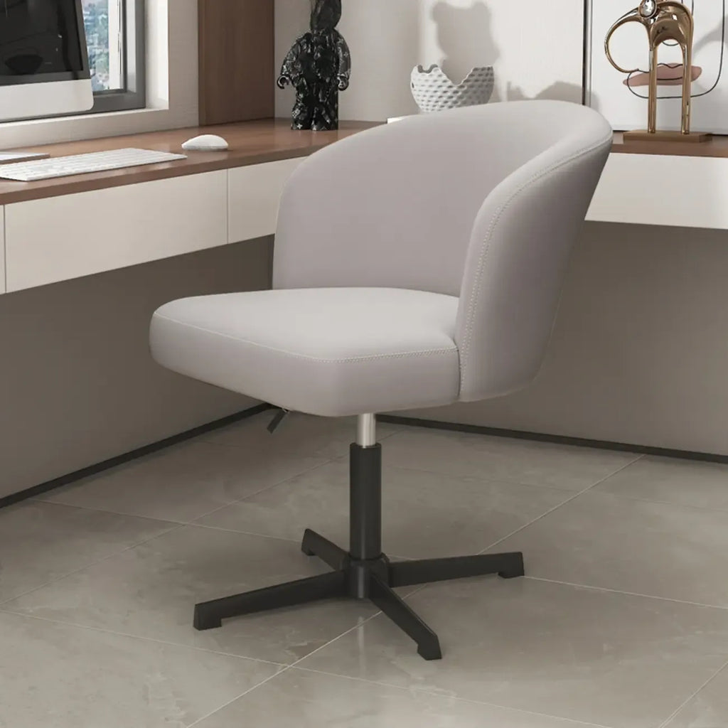 Elegant Orange Leather Swivel Office Chair