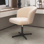 Elegant Orange Leather Swivel Office Chair
