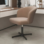 Elegant Orange Leather Swivel Office Chair