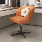 Elegant Orange Leather Swivel Office Chair
