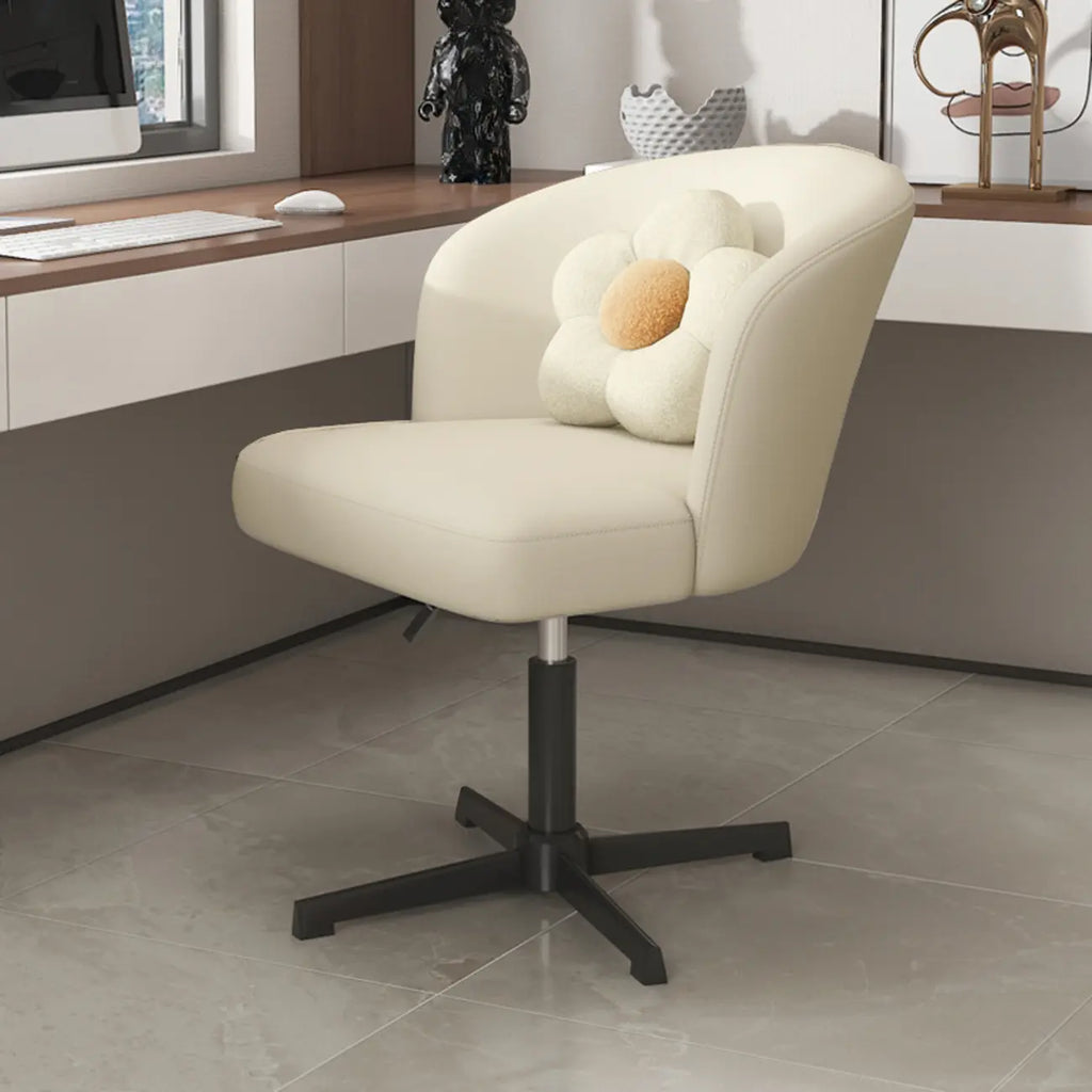 Elegant Orange Leather Swivel Office Chair