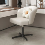Elegant Orange Leather Swivel Office Chair