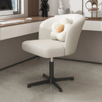 Elegant Orange Leather Swivel Office Chair