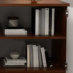 Modern White Wooden TV Stand with Storage and Cable Management