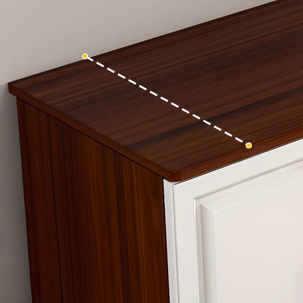 Modern White Wooden TV Stand with Storage and Cable Management