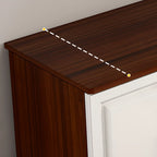 Modern White Wooden TV Stand with Storage and Cable Management