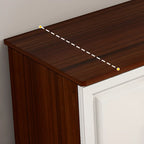 Modern White Wooden TV Stand with Storage and Cable Management