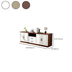 Modern White Wooden TV Stand with Storage and Cable Management